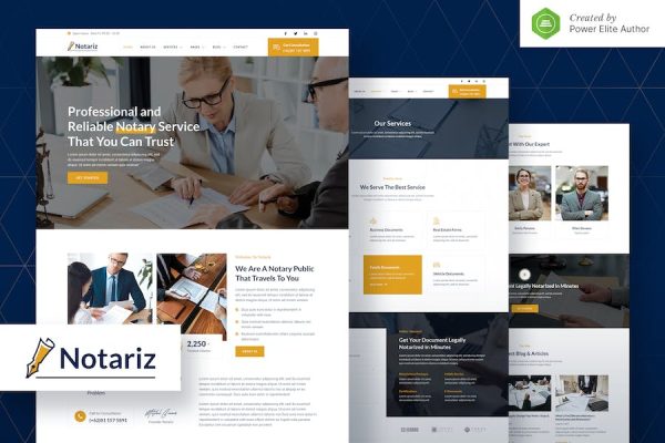 Notariz ? Notary Public & Legal Services Elementor Template Kit