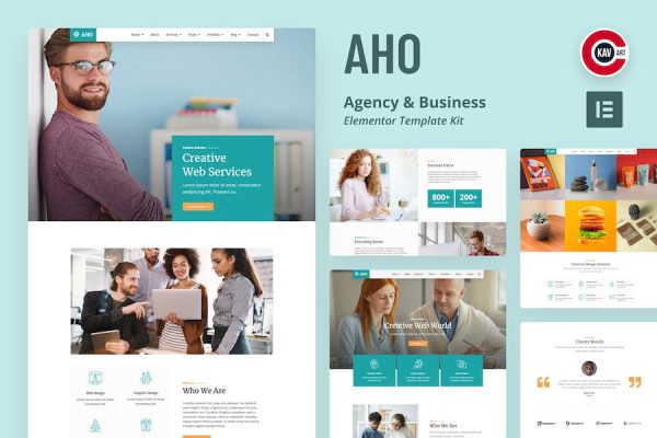 Aho - Agency & Business Elementor Template Kit