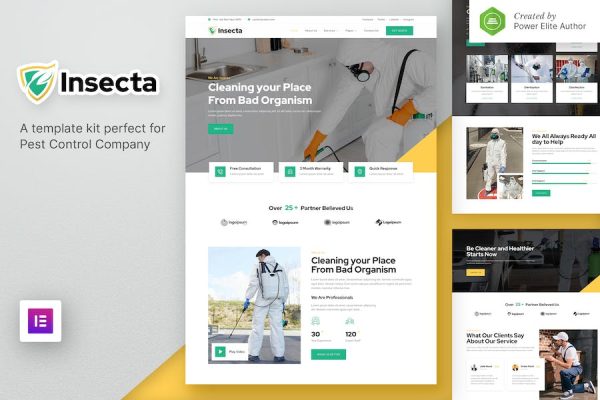 Insecta ? Pest Control & Disinfection Elementor Template Kit