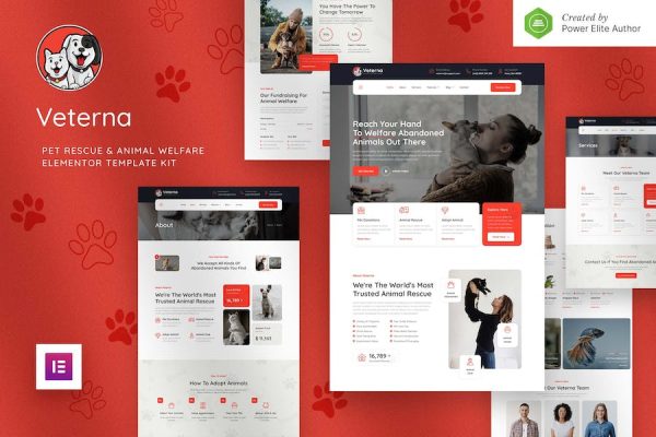 Veterna ? Pet Rescue & Animal Welfare Elementor Template Kit
