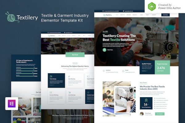 Textilery ? Textile & Garment Industry Elementor Template Kit