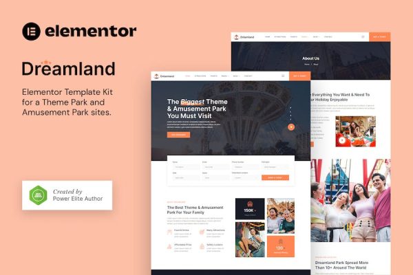 Dreamland ? Amusement & Theme Park Elementor Template Kit