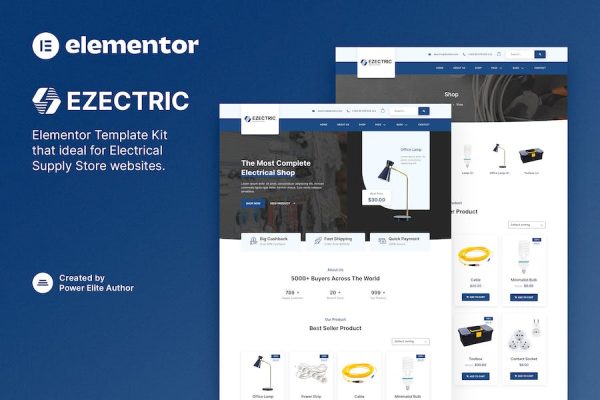Ezectric ? Electrical Supply Store Elementor Template Kit