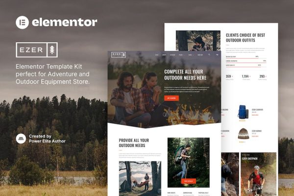 Ezer ? Outdoor & Adventure Equipment Store Elementor Template Kit