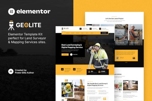 Geolite ? Land Surveying & Digital Mapping Elementor Template Kit