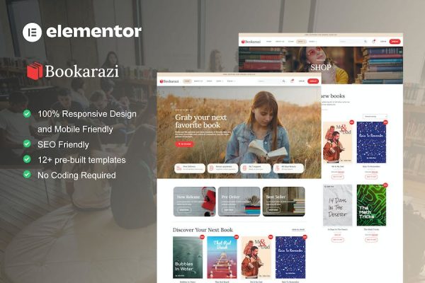 Bookarazi - Author & Publisher Elementor Template Kit