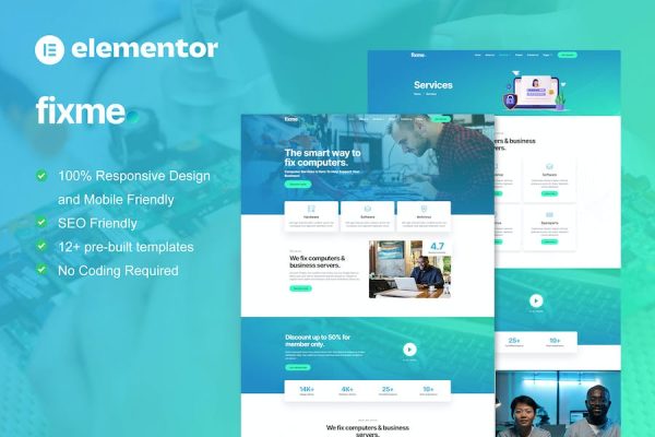 Fixme - Computer Repair Service Elementor Template Kit