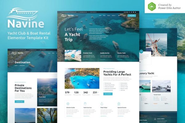 Navine ? Yacht Club & Boat Rental Elementor Template Kit