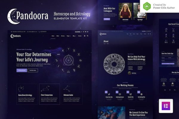 Pandoora ? Horoscope & Astrology Elementor Template Kit
