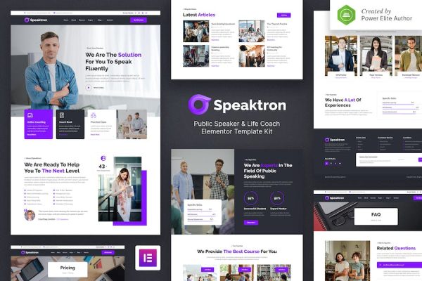 Speaktron ? Public Speaker & Life Coach Elementor Template Kit