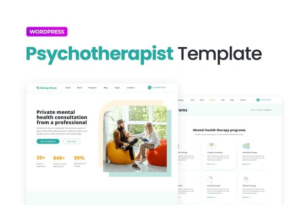Talking Minds ? Psychotherapist Elementor Template Kit