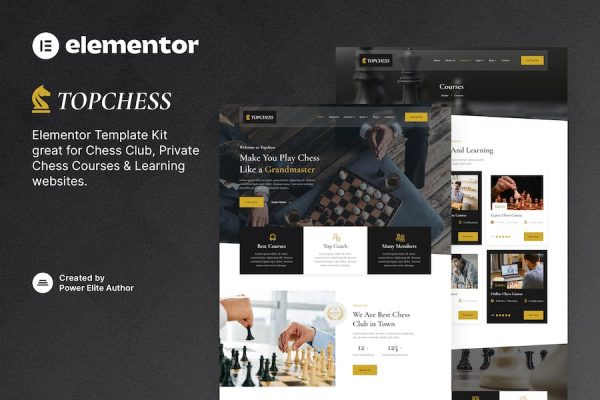 Topchess ? Chess Club Courses & Training Elementor Template Kit