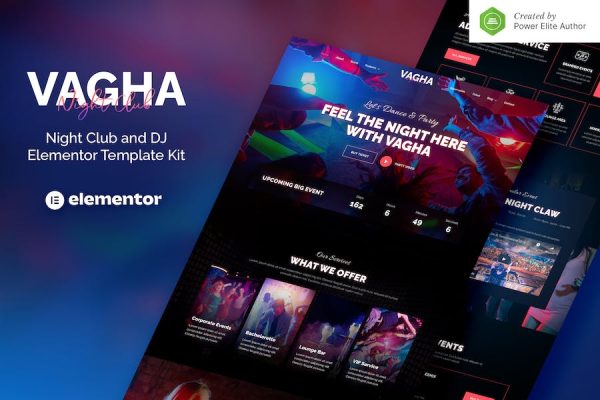 Vagha ? Night Club & DJ Elementor Template Kit