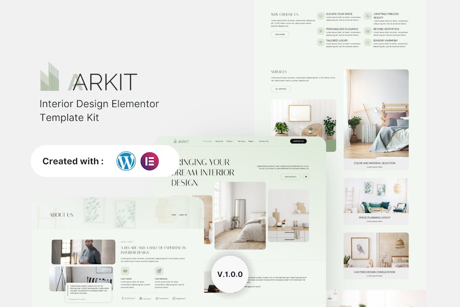 DOWNLOAD Aarkit - Interior Design Elementor Template Kit