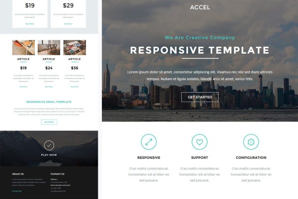 Download Accel - Responsive Email + StampReady Builder Accel is clean and modern email template is awesome design for your corporate and business email.