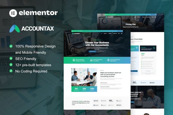 Download Accountax - Accounting Tax Firm Elementor Template Kit