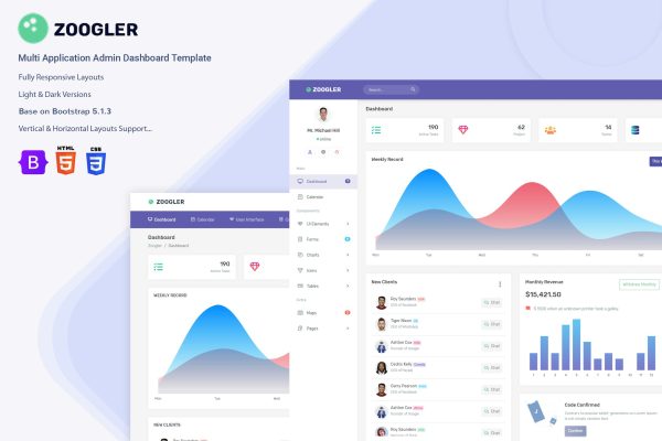 Download Admin -  Admin Dashboard Template Zoogler Bootstrap 4 Admin Dashboard Template