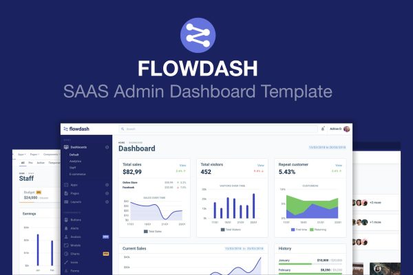 Download Admin Dashboard Template SAAS template with multiple apps and pages