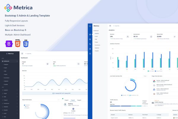 Download Admin - Metrica Dashboard Template Bootstrap 5 Admin & Dashboard Template