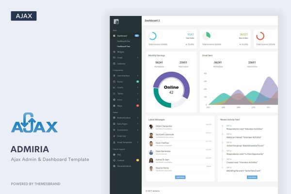 Download Admiria - Ajax Admin & Dashboard Template