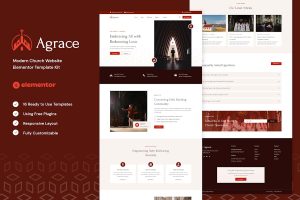 Download Agrace - Modern Church Website Elementor Template Kit