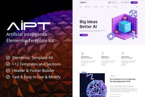 Download AiPT - Artificial Intelligence Company Elementor Template Kit