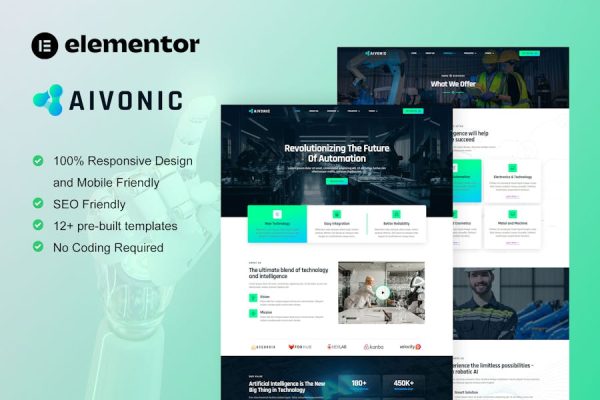 Download Aivonic - AI & Robotics Elementor Pro Template Kit