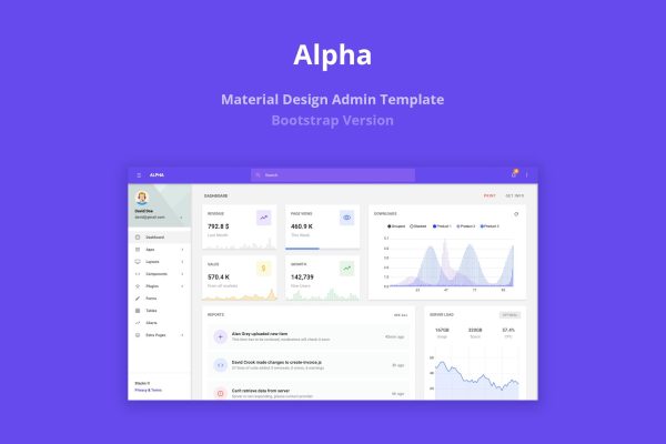 Download Alpha - Material Design Admin Template Alpha is clean and well designed template for any types of backend applications