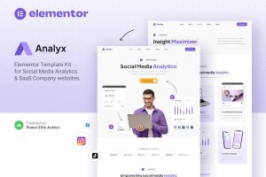 Download Analyx – Social Media Analytics & SaaS Company Elementor Template Kit