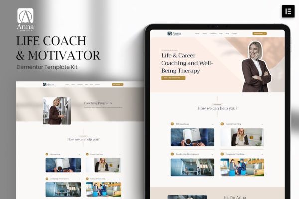 Download Anna - Life Coach & Motivator Elementor Template Kit