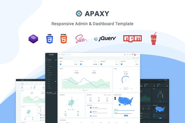 Download Apaxy - Admin & Dashboard Template Apaxy is a bootstrap 4 based fully responsive admin template with gulp and npm work flow.