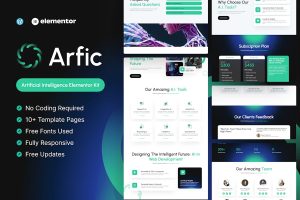 Download Arfic - Artificial Intelligence Elementor Pro Template Kit
