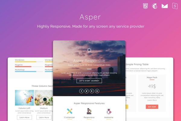 Download Asper Responsive Multipurpose Email Template Asper Responsive Email Template with Online Drag & Drop Stampready builder for any device