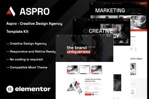 Download Aspro - Creative Design Agency Elementor Template Kit