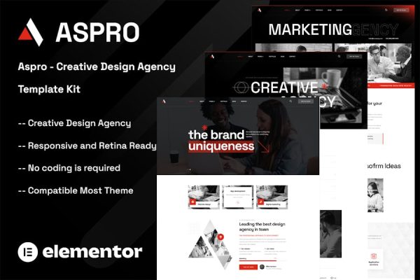 Download Aspro - Creative Design Agency Elementor Template Kit