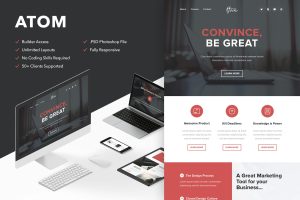 Download Atom - Responsive Email + Themebuilder Access High quality responsive email newsletter template | MailChimp | Campaign Monitor supported