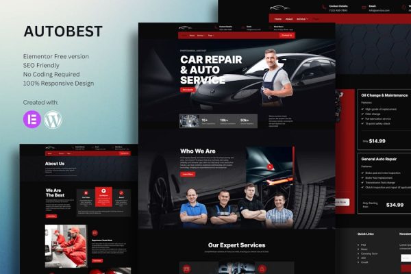 Download Autobest Car Repair & Auto Service Elementor Template Kit