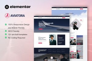 Download Aviatora - Aviation & Flight School Elementor Pro Template Kit