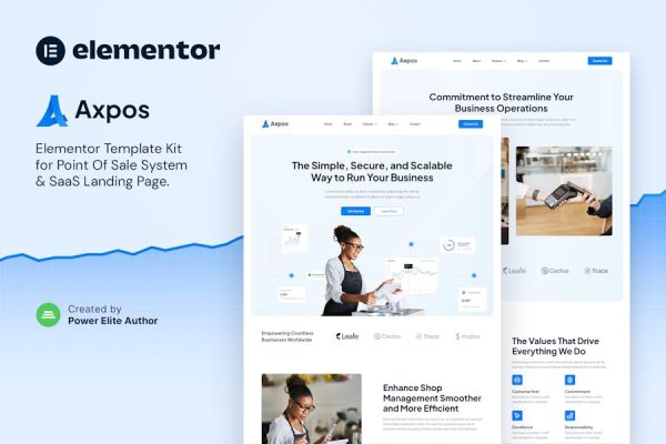 Download Axpos – Point Of Sale Software & SaaS Landing Page Elementor Template Kit