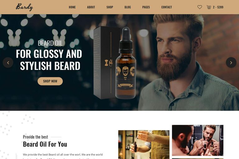 Download Bardy - Beard Oil eCommerce HTML Template Bardy - Beard Oil eCommerce HTML Template is a creative and elaborate HTML template