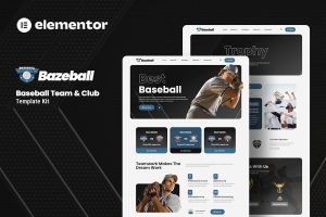 Download Bazeball - Sports Team Elementor Template Kit