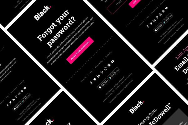 Download Black - Notification Email Templates Black - Notification & Transactional Email Templates with Online Builder