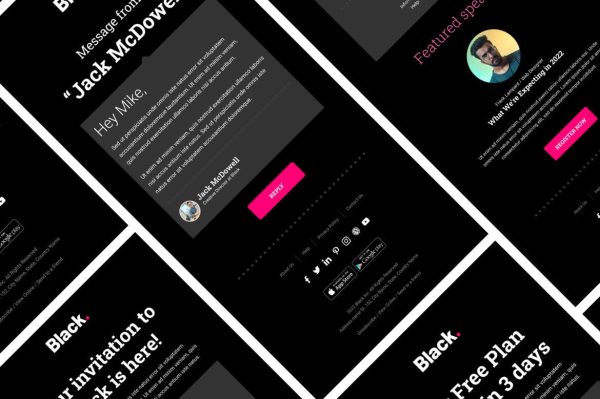Download Black - Notification Email Templates Black - Notification & Transactional Email Templates with Online Builder