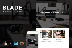 Download Blade - Responsive Email + StampReady Builder ​ Blade is clean and modern email template is awesome design for your corporate and business email.