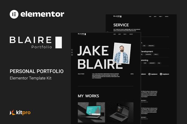 Download Blaire - Personal Portfolio Elementor Template Kit