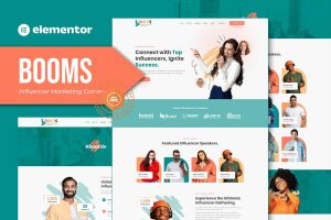 Download Booms - Influencer Marketing Conference Elementor Template Kit