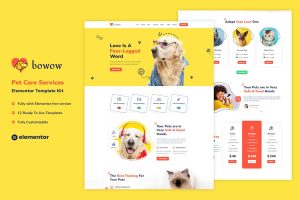 Download Bowow - Pet Care Services Elementor Template Kit