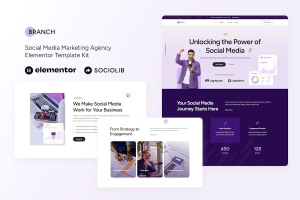 Download Branch - Social Media Marketing Agency Elementor Template Kit