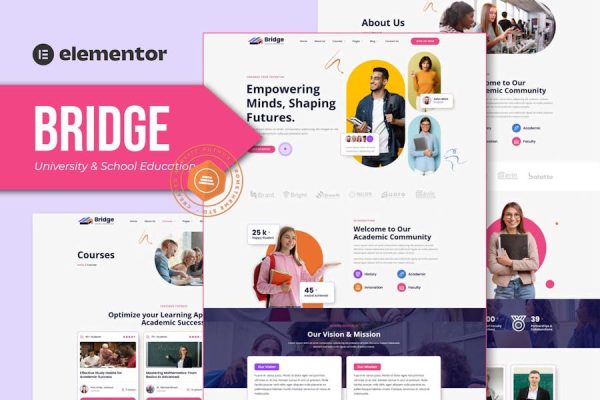 Download Bridge - University & School Education Elementor Template Kit