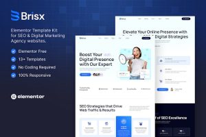Download Brisx – SEO & Digital Marketing Agency Elementor Template Kit